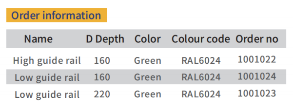 VERO Low guide rail