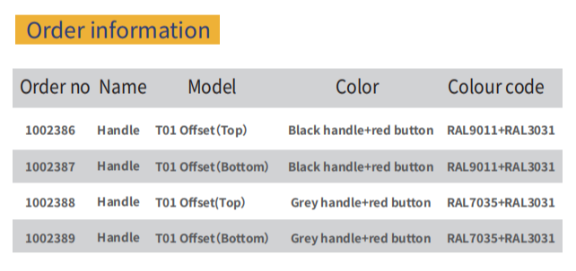 Type T01 Offset Handle