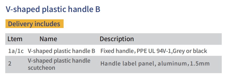 V-shaped plastic handle B