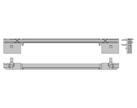 Square head guide rail